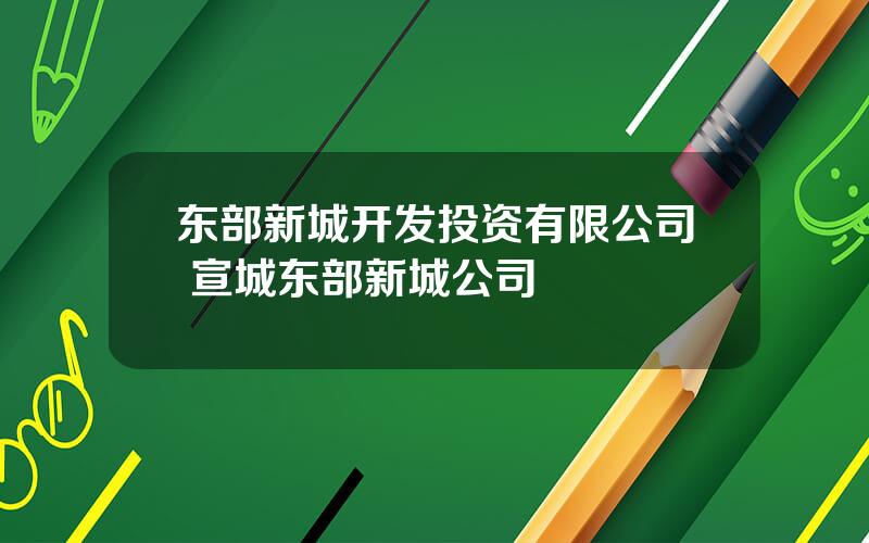 东部新城开发投资有限公司 宣城东部新城公司